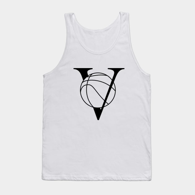 V Basketball Black Tank Top by MHich